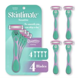 Skintimate 4-Blade Sensitive Disposable Womens Razors, 4 ct